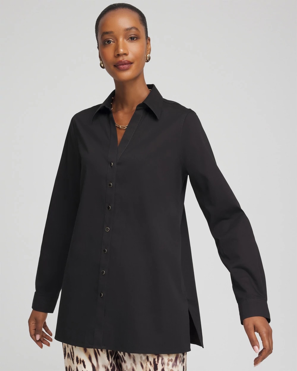 No Iron™ Novelty Button Tunic | Chico's No Iron™ Novelty Button Tunic | Chico's